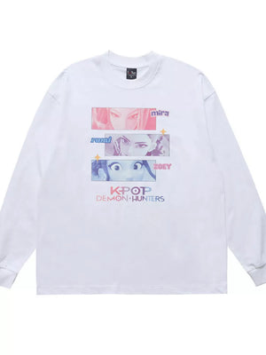 Crew-neck Graphic Top in Black