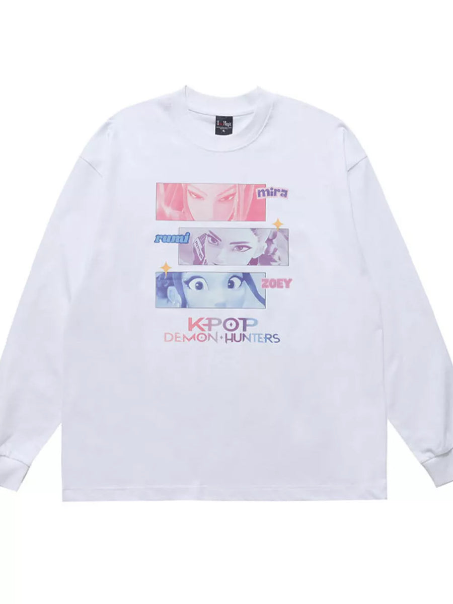 Crew-neck Graphic Top in Black