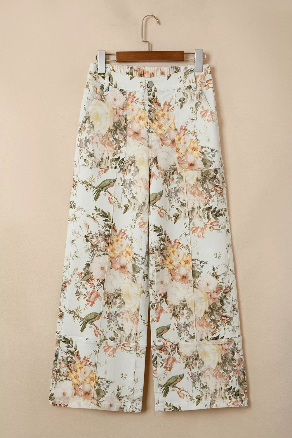 Vintage Floral Print High Waist Wide Leg Jeans option 3