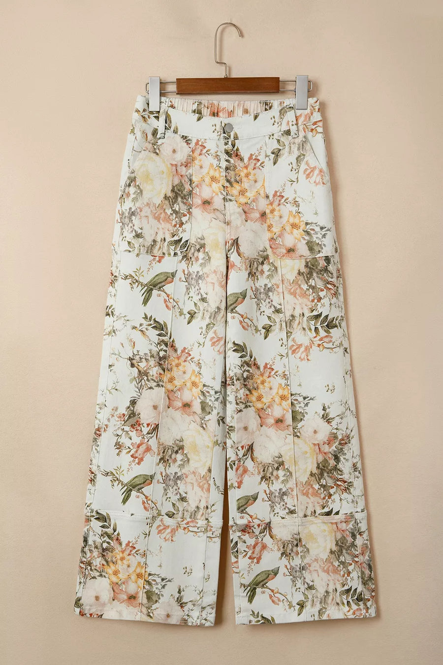 Vintage Floral Print High Waist Wide Leg Jeans option 3