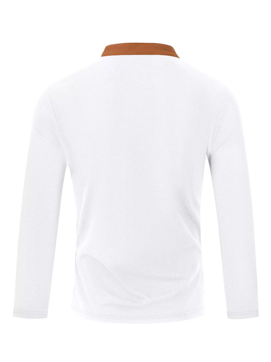 Men's Vintage Lace-up Long Sleeve Henley Plus Size option 13