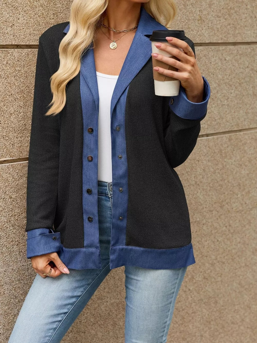 classic blazer in Khaki with notch lapel