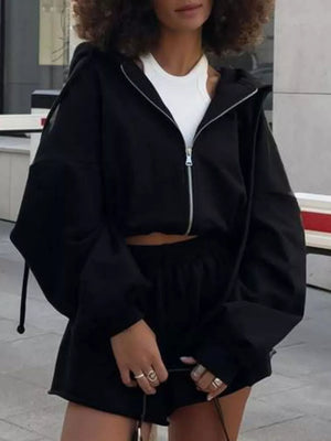 Zip-up Mini Jacket in Black, view 12