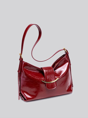 burgundy shoulder bag