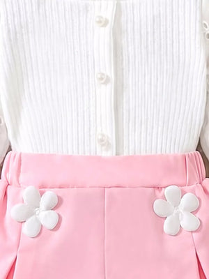White with Button-down Ribbed Top