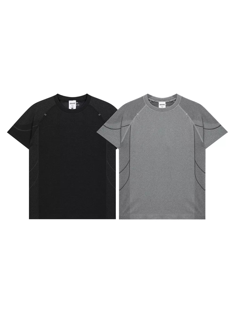 athleisure t-shirt in Black with crew neck