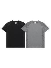athleisure t-shirt in Black with crew neck