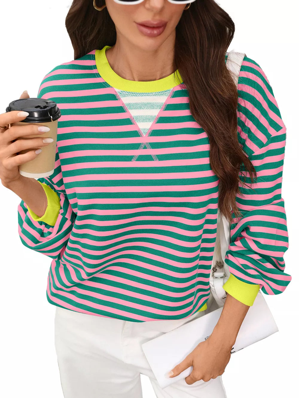 sweatshirt in Blue Coffee with crew neck and long sleeve