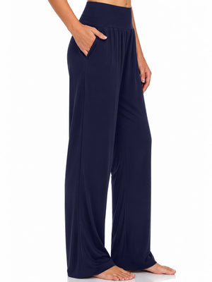 Pocketed High-Waisted Wide-Leg Pants in Apricot