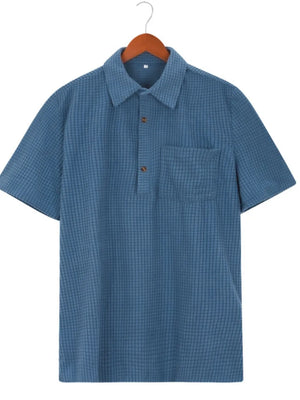 Black Men's Plus Size Short Sleeve Polo Shirt