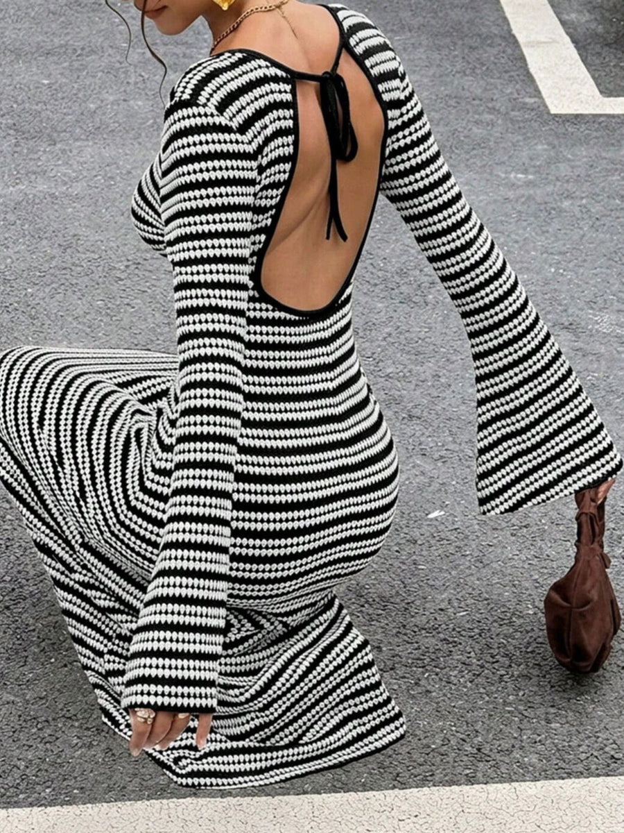 Brown maxi dress with maxi and pullover