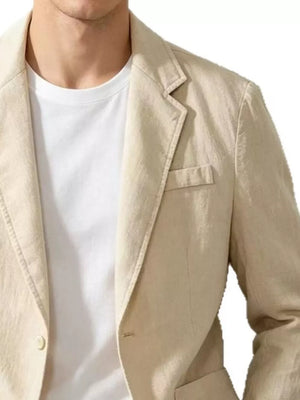 Apricot Men's Plus Size Button Up Long Sleeve Blazer