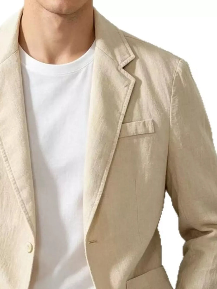 Apricot Men's Plus Size Button Up Long Sleeve Blazer