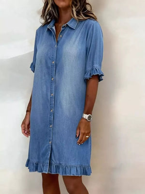 100% polyester Care instructions: Machine wash cold shirt dress in White with A-line silhouette