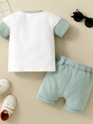 Children's Striped T-shirt And Shorts Set option 16