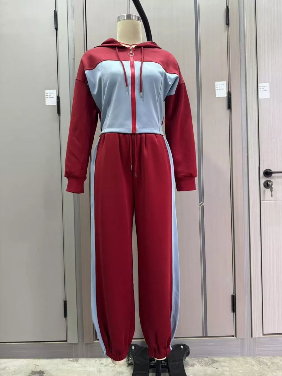 black relaxed tracksuit with hooded