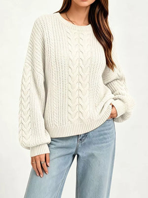 classic pullover sweater in blush pink with round neck