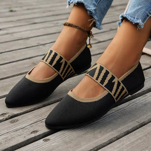 Mesh, Rubber Imported Size &amp flats in Black with pointed toe silhouette