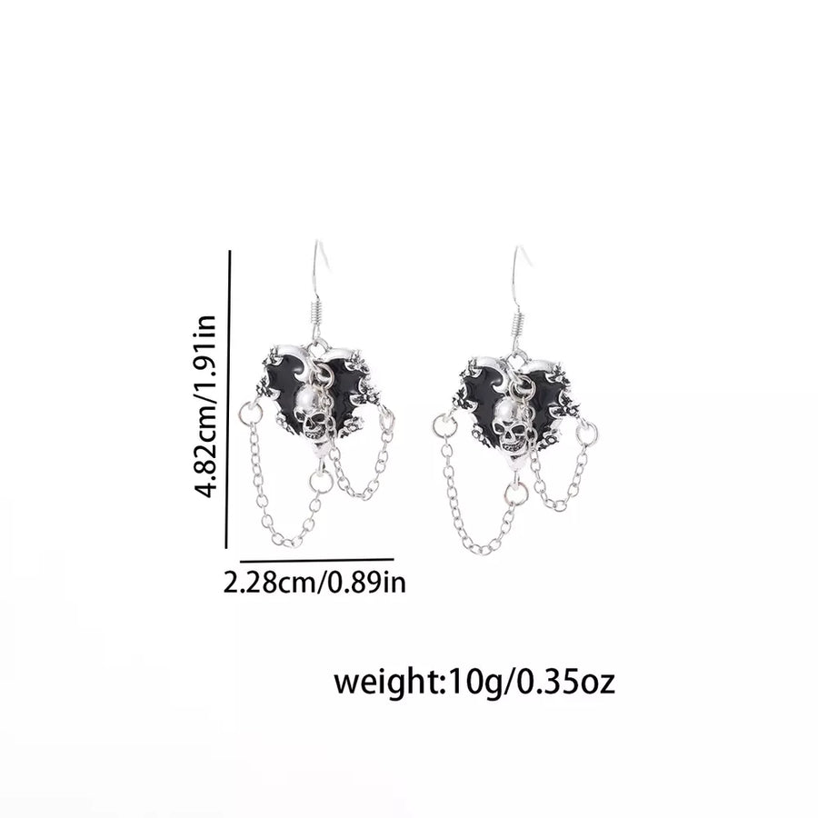 earrings featuring skull motif in Silver with Zinc alloy,Stainless Steel,Silver-plated Care instructions: Avoid wearing