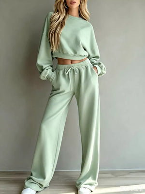 Yellow lounge set with pocketed and long sleeve
