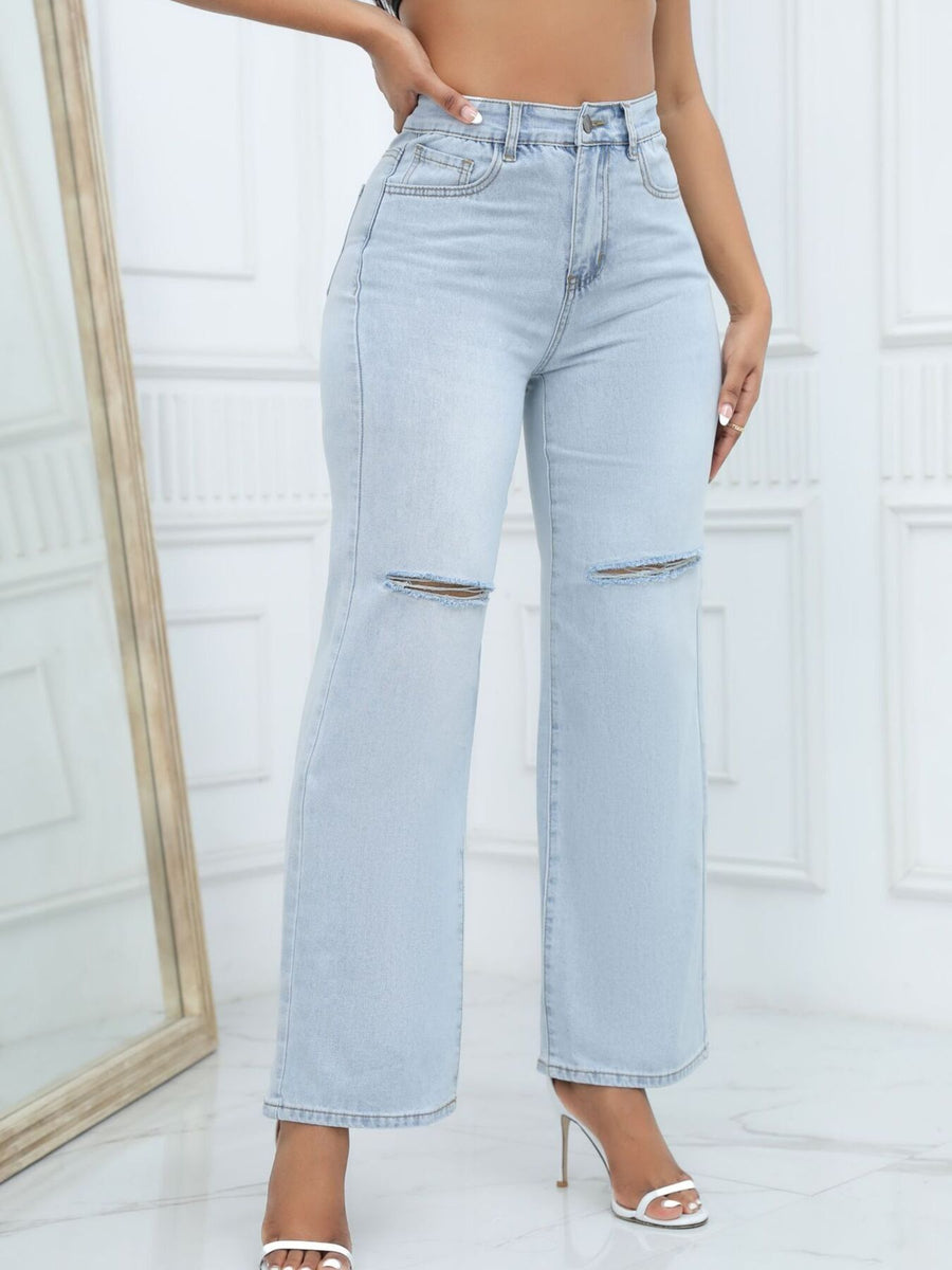 73% Cotton, 14% Rayon, 2% Spandex, 11% Polyester Care instructions: Machine wash wide-leg jeans in Dark Blue with wide-leg