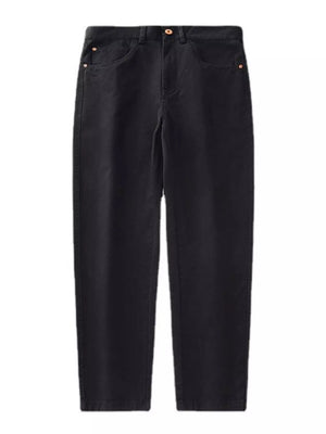 Black cotton pants with a relaxed fit and casual style