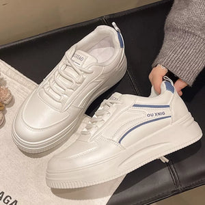 Blue with Classic Lace-up Platform Sneakers in Blue