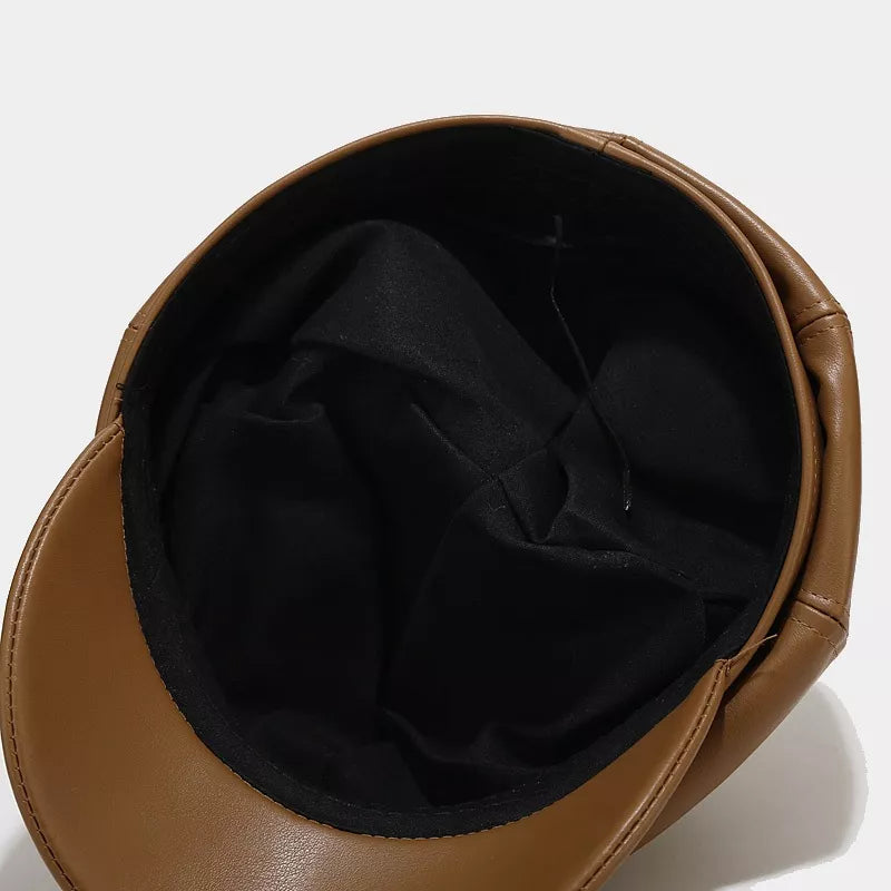 Beige fitted hat with none