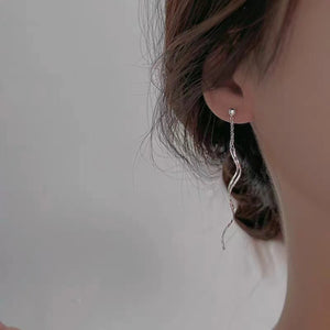 925 sterling silver Care instructions: Avoid wearing during exercise, as sweat w earrings in Silver with linear silhouette