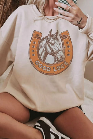 Beige sweatshirt with hip-length and pullover