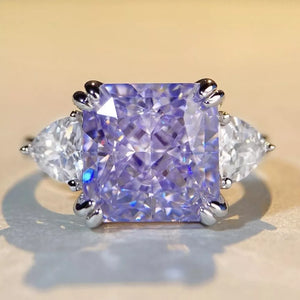 ring featuring geometric in Pink Purple with 925 sterling silver,Zircon Care instructions: Avoid wearing during exercise, as