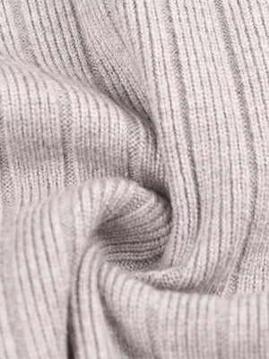 Men's Plus Size Long Sleeve Textured Knit Sweater in Light Gray