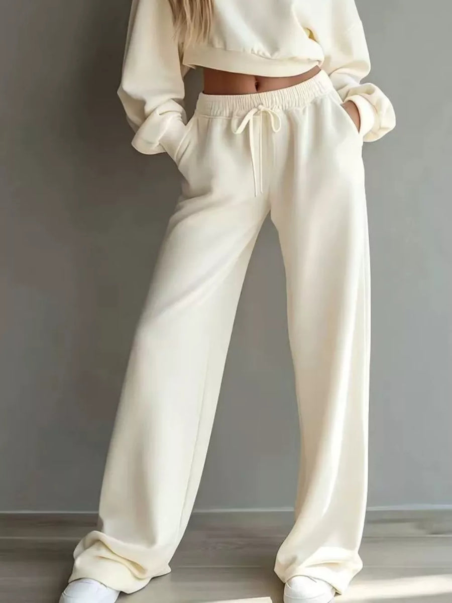 Light Gray relaxed lounge set with round neck