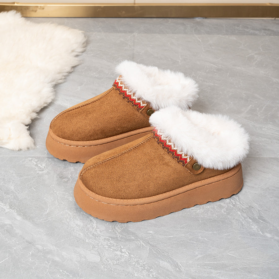 Suede,Fluff,Rubber Imported Size &amp clogs in dark brown with platform clog silhouette
