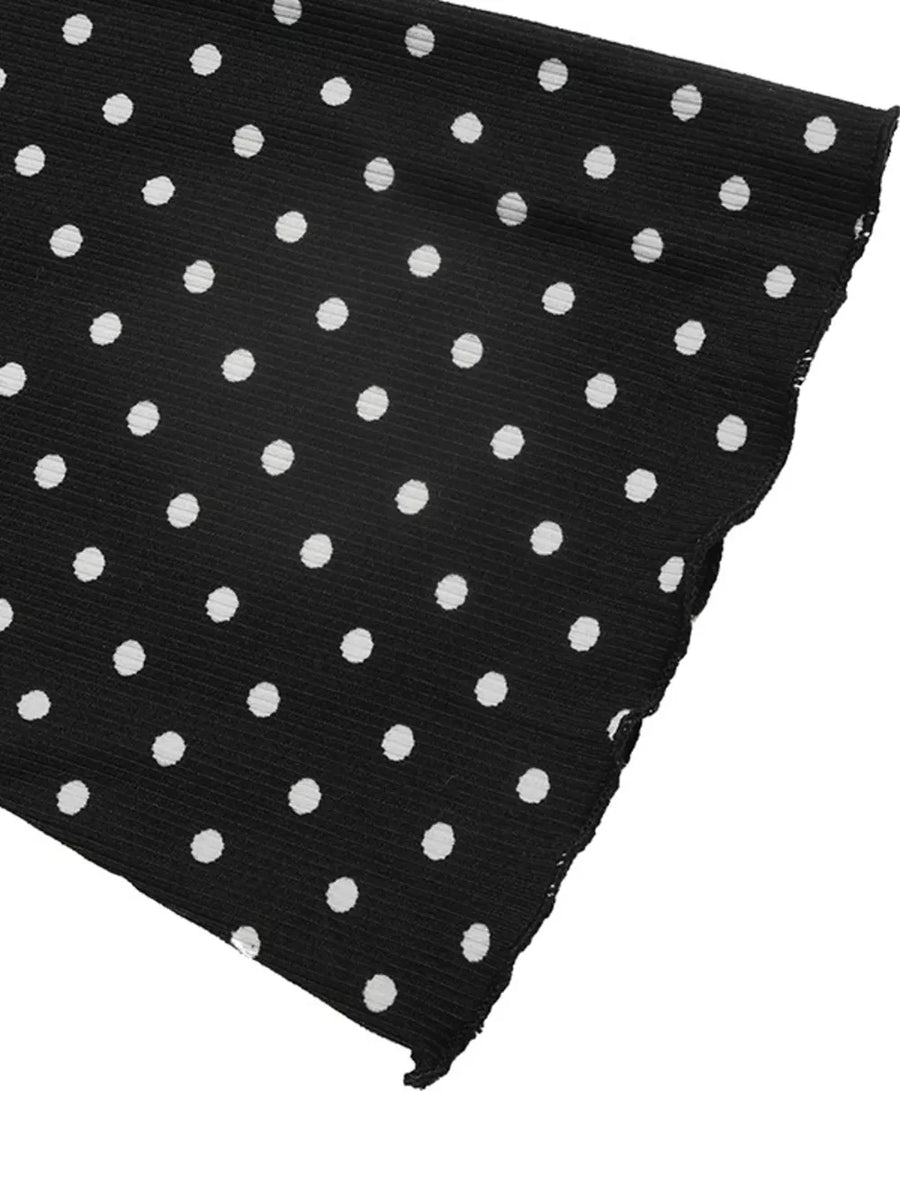 Polka Dot Lace Trimmed V-neck Mini Dress option 7