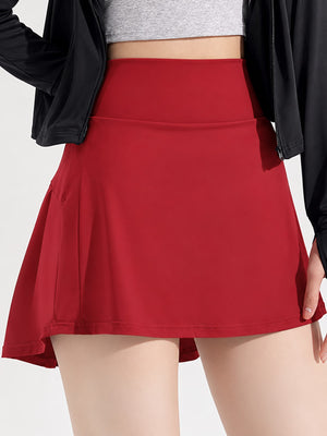 High-Waisted Pleated Active Skirt in Light Pink - New with lightweight