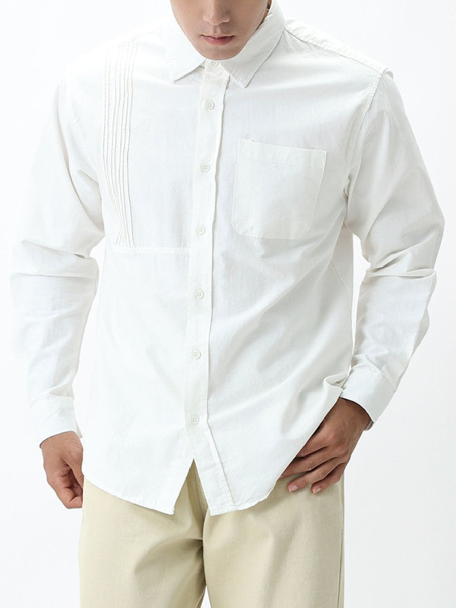 Gray regular button-up shirt with collared