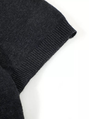 Men's Mock Neck Short Sleeve Knit Top in Black