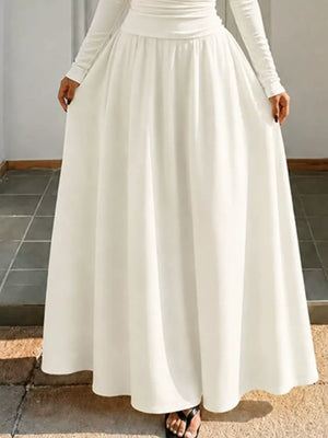 White Off-the-shoulder Maxi Dress