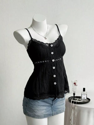 White Lace Trim Cami
