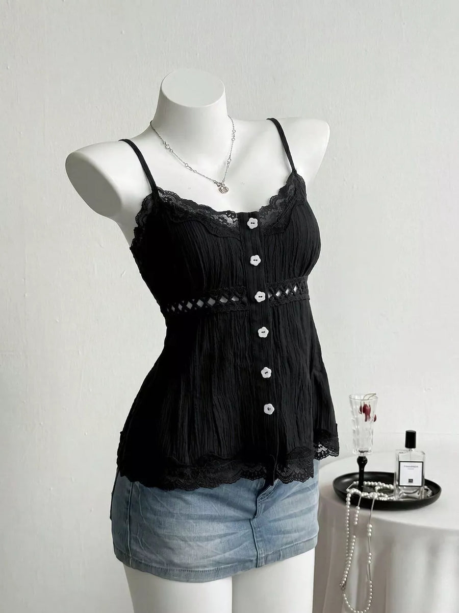 White Lace Trim Cami