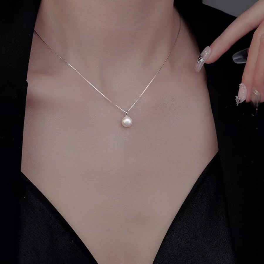 Freshwater Pearl,925 sterling silver Care instructions: Avoid wearing during exe necklace in white with regular silhouette