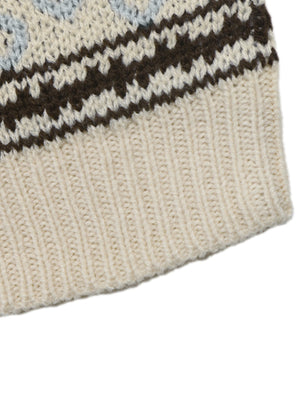 ivory relaxed pullover sweater with crew neck