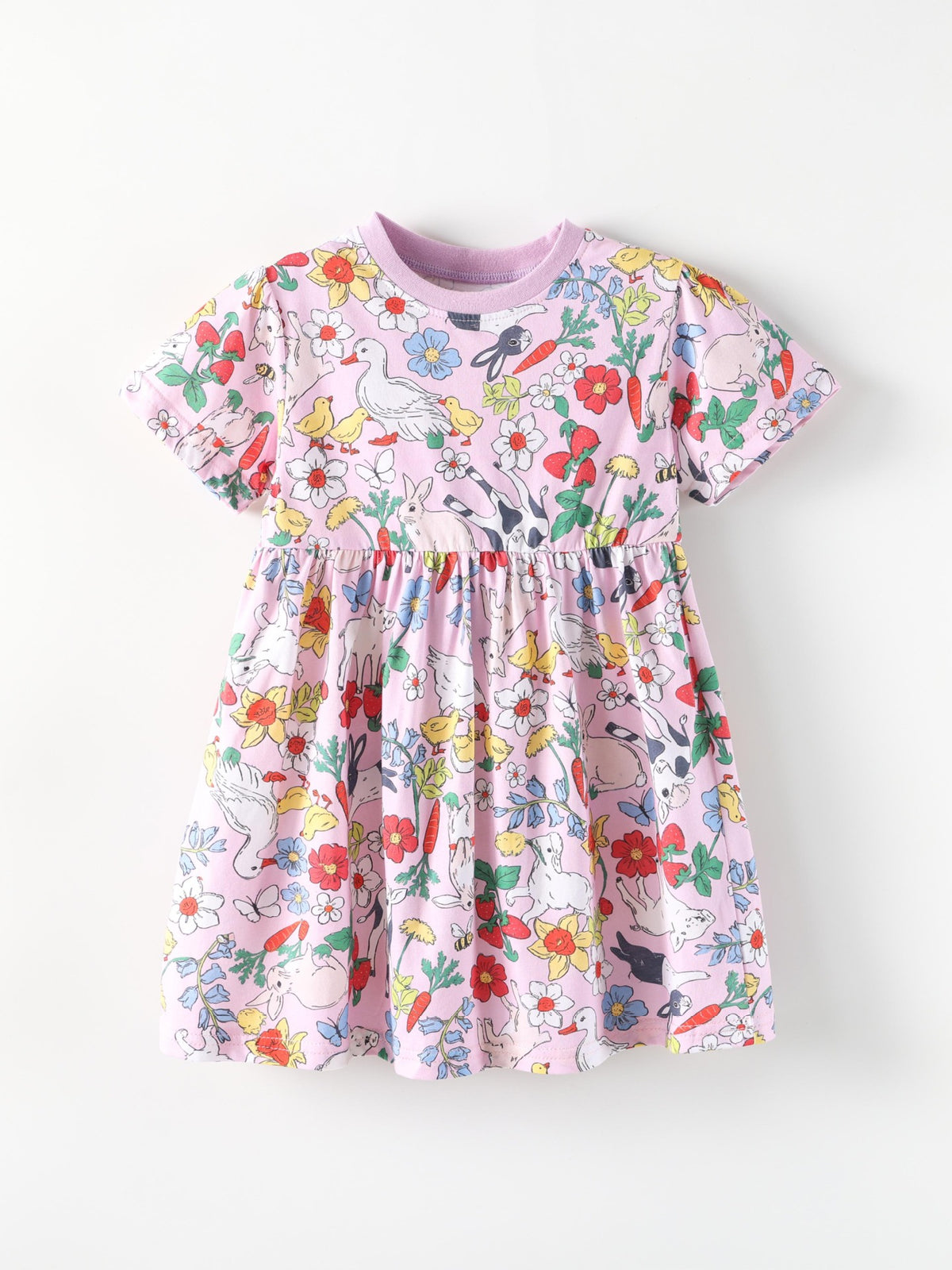 Children's Printed Round Neck Dress