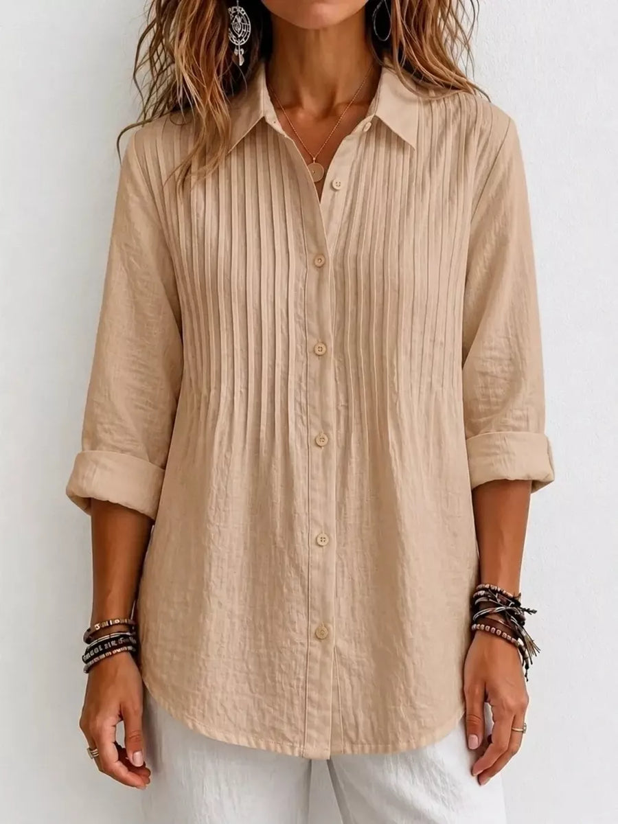 Grey Men's Plus Size Long Sleeve Button-up Shirt