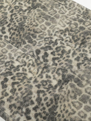 wide-leg pants featuring leopard in cream with 95%polyester,5%spandex Care instructions: Machine wash cold texture