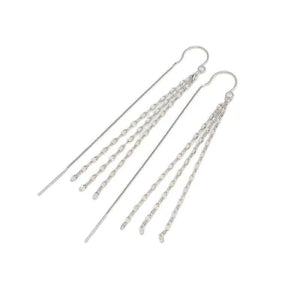 925 Sterling Silver Threader Earrings in silver with dangle