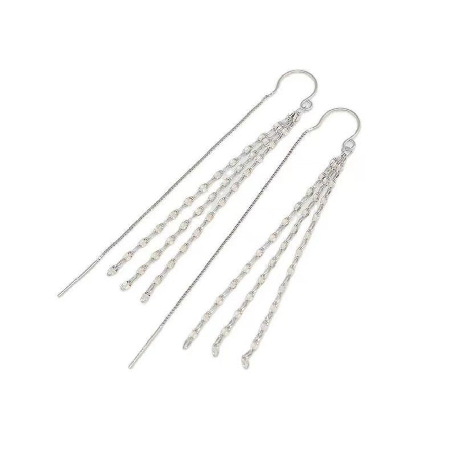 925 Sterling Silver Threader Earrings in silver with dangle
