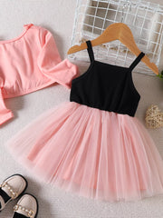 Children's Frill Cardigan And Tulle Dress Set option 6