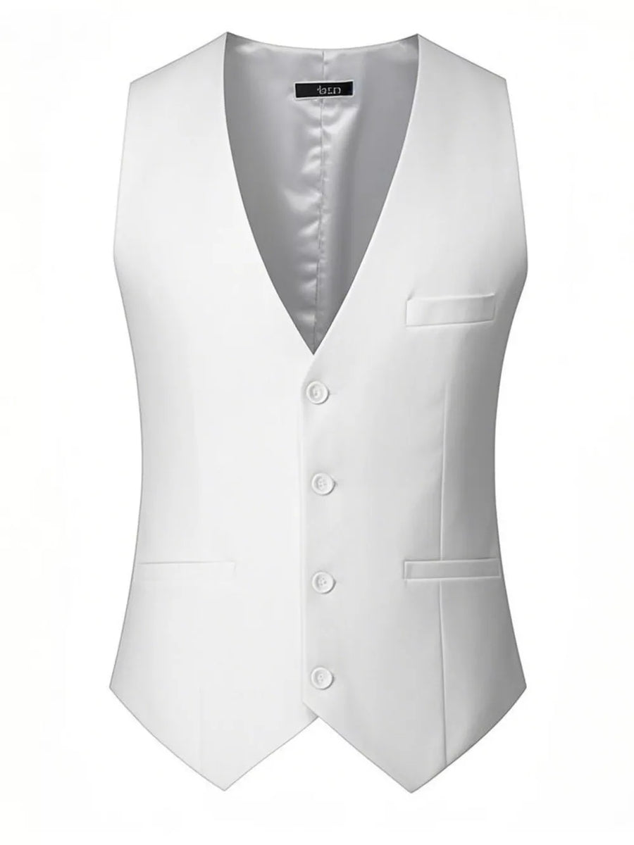 Grey Men's Plus Size Classic Fit Button Up Vest